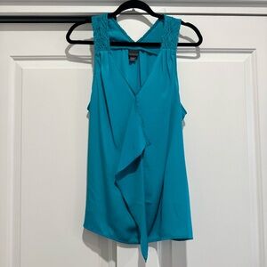 Covington turquoise sleeveless chiffon blouse size XL